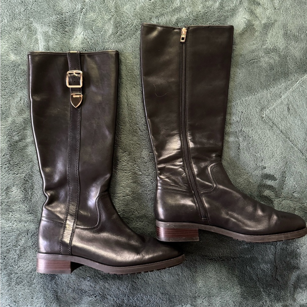 Coach Black Leather Knee-High Boots